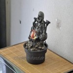 Zen Light Buddha Reisenden Fontaine Kunstharz Bronze 17 x 17 x 22 cm