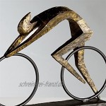 Casablanca Skulptur Racer aus Poly bronzefarben auf schwarzer Metallbasis H. 2 cm B. 32 cm T. 7,5 cm mit Zertifikat und Spruchanhänger