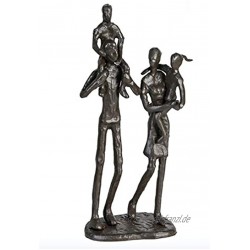 CMD Themen Figur Skulptur mit Spruch und Weisheit WO UNSERE Familie IST DORT IST Liebe ' aus Eisen BRÜNIERT durch wundervolles Design in Szene gesetzt 22 x 10 x 6 cm