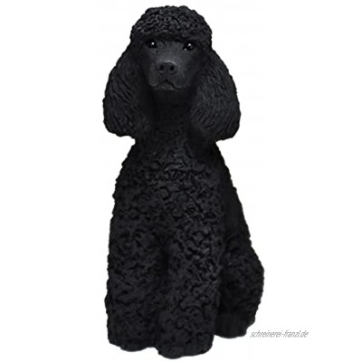 Figur Pudel Schwarz Grau Weiß Braun Pudel Pudel Hund Skulptur aus Kunstharz Höhe: 13 cm schwarz