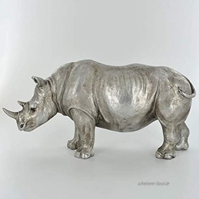 Prezents.com Nashorn-Skulptur Antik-Silber atemberaubende Heimdekoration und Safari-Geschenkidee Höhe: 13 cm