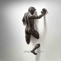 QTQHOME Antiken Fragmentierter Mensch Wand-skulptur,Modernen Abstrakt 3D Wandkunst Wandbehang Abbildung Statue,Harz Inhaftierter Mann Wand-skulptur Startseite Büro Wanddekoration-C 30x20cm12x8inch