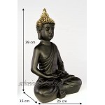 ROOMind Deko Buddha Figur Orientalische Deko für Wohnzimmer Bad und Garten Höhe 39cm Wetterbeständige Deko Skulptur für Innen und Außen