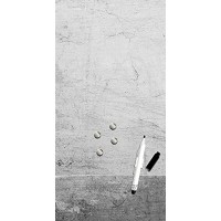 STYLER Memoboard Magnettafel Magnetpinnwand Magnetboard | Magnetwand zum Beschriften | Glas Küche Beton Betonoptik Grau | Format 30x30 o. 30x60 cm Grey Concrete L 30 x 60 cm