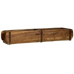 Alte Ziegelform 57x15x9,5 cm Zweikammer Vintage Holzkiste mit Metallbeschlägen Echte benutzte Form aus Indien aus Altholz gefertigt Jedes Stück ein Unikat