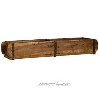 Alte Ziegelform 57x15x9,5 cm Zweikammer Vintage Holzkiste mit Metallbeschlägen Echte benutzte Form aus Indien aus Altholz gefertigt Jedes Stück ein Unikat