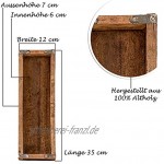 Holzkiste Ordnungsbox Allzweckkiste mit Metallbeschlag Antik Altholz 35 x 12 x 7 cm Jede Kiste EIN Unikat
