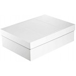 Infinity Boxes Metallbox + Deckel Aufbewahrungsbox groß Creme-weiß lebensmittelecht stapelbar rechteckig L25xB18xH8 cm