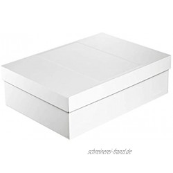 Infinity Boxes Metallbox + Deckel Aufbewahrungsbox groß Creme-weiß lebensmittelecht stapelbar rechteckig L25xB18xH8 cm