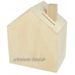Artemio 14002221 Spardose zum Dekorieren Haus Holz 12 x 14,5 x 8 cm