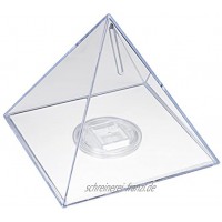 HMF 47600 Spardose Acryl Pyramide Seitenlänge 12,0 cm inkl Schlüsselanhänger