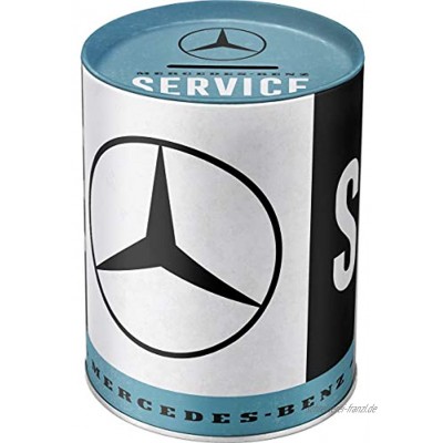Nostalgic-Art Retro Spardose Mercedes-Benz Service Geschenk-Idee für Auto Accessoires Fans Sparschwein aus Metall Vintage Blech-Sparbüchse 1 l