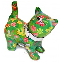 Pomme Pidou Spardose Katze Kitty grün mit Schmetterlingen Sparbüchse Sparschwein Geldgeschenk Geschenk