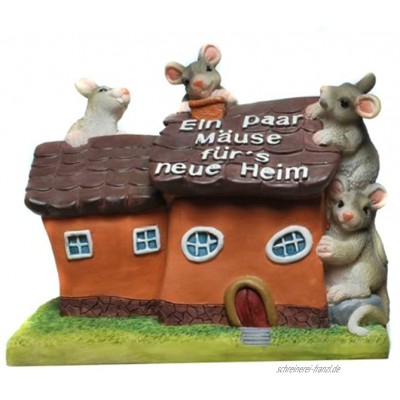Udo Bremen GmbH wunderschöne Spardose,Spardose,Sparschwein,Einweihungsgeschenk Haus mit Mäusen EIN Paar Mäuse für's Neue Heim mit Pfropfen