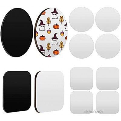12 Stück Sublimations-Kühlschrankmagnete blanko dekorative Magnete für Küche Whiteboard Büro Kalender dekorative Heimwanddekoration rund und quadratisch