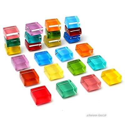 24er Pack Multi Quadratisch Dekorative Magnete für Kühlschrank Magnete Büromagnete Küche Magnete Kühlschrank Magnete Kühlschrank Magnete für Whiteboard Magnete für Dry Erase Board – Glas groß