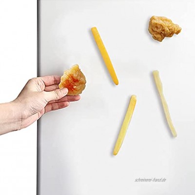 fuguzhu Magnete Kühlschrankmagnete 3D Stereo Lebensmittelform Dekorative Magneten Niedlichen Spaß Pommes Trommelstock Hühnerbeine Hühnerflügel Form Magneten Pommes