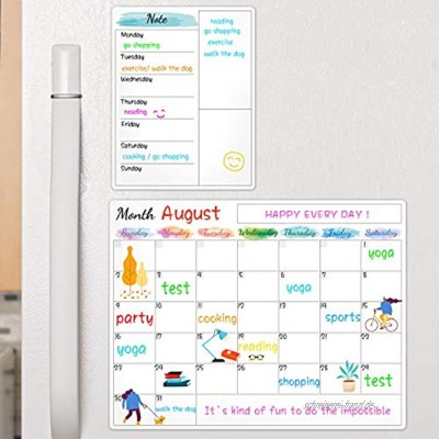 Magnetischer Kalender für trocken abwischbare Kühlschränke Magnetischer Kalender für weiße Wand für Kühlschrank Wand Home Kitchen Decor 15 "x 11,5" Einkaufsliste Magnet Pad