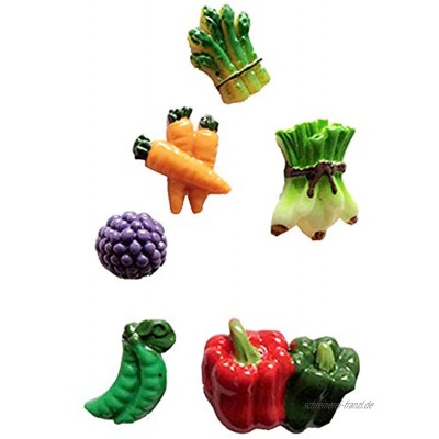 YZBear 6 Stücke Harz Kühlschrankmagnete Mini Obst Gemüse Dekorative Bord Magnetische Aufkleber Kühlschrank Dekore