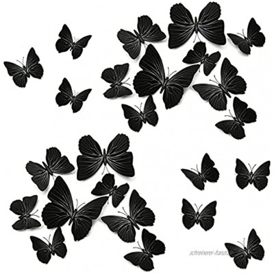24 Stück 3D Schmetterlinge Wandtattoo Wand Sticker PVC Aufkleber Wandtattoo Aufkleber Schmetterling Wanddeko DIY Wandkunst Wanddeko für Wohnzimmer,Kinderzimmer,Türen,Fenster,Badezimmer,KühlscHrank