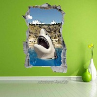 Wandtattoo Weißer Hai Wandkunst Aufkleber Wandtattoo Kinderzimmer Home Office Dekor A6