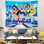 Anime Wandteppich Matrosen-Mond Wandbehang Anime-Tapisserie für Mädchen Schlafzimmer Dekoration Geburtstagsgeschenke 150 x 177,8 cm