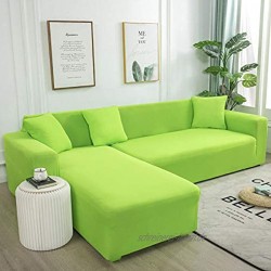 B H Sofaüberwürfe für Sofa,Für Wohnzimmer Elastic Spandex Couch Bezug Stretch Sofa Handtuch L Shape-Light_Green_2-Seat_and_2-Seat,Sitzer Sofabezug Sofaüberwurf Stretch