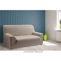 Tural Elastischer Sofa Überwürfe. Mileto Beige Sofabezug. 3 Sitzer 180-210 cm | Elastische bandeinstellung Sofahusse | Einfache Platzierung | In verschiedenen Größen verfügbar