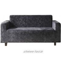 WLVG Sofabezug aus weichem Stretch Sofabezug aus Kristallsamt elastischer Universalbezug maschinenwaschbarer Rutschfester Sofabezug dunkelgrau 4-Sitzer Sofa