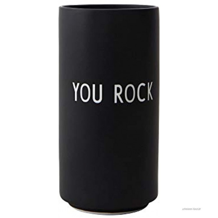 Design Letters Lieblingsvase You Rock Schwarz Dekorative Vase mit verschiedenen Funktionen in modischen Farben Zubehör ist separat erhältlich spülmaschinenfest H: 11 cm x D: 5,5 cm.
