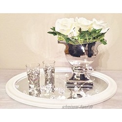 DRULINE Keramik Vase Silber Hochglanz Blumenvase Dekovase Tischvase Shabby Chic 24,5 x 23 x 7,5 cm