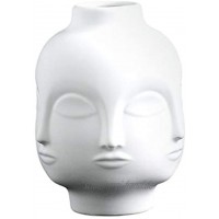 perfk Weiß Keramik Dekorative Schüssel Vase mit Gesicht Lippen Muster Wohnkultur Vase für Wohnzimmer Gesicht
