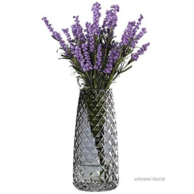 TEYU Moderne Glasvase geometrisches Muster Blumenvase Knospenvase für Büro Zuhause Küche Einweihungsgeschenk Hochzeit Weihnachten Graue Vase Vase mit Ananasmuster
