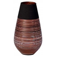 Villeroy & Boch Manufacture Swirl große Soliflor-Vase 18 cm Kristallglas bronze schwarz