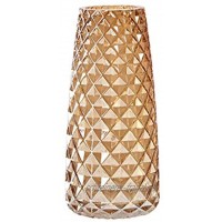 YUEMA Glasblumentopf Höhe 22 cm Moderne Dekorative Vase halbtransparent Grau Büro Zuhause Tischdekoration Ananas Textur B