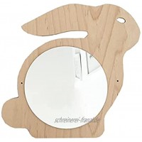 IMIKEYA Kreative Bunny Make- Up Spiegel mit String Dekorative Holz Wand Montiert Kosmetik Spiegel Niedlichen Tier Eitelkeit Spiegel für Ostern Frühling Party Wand Dekoration