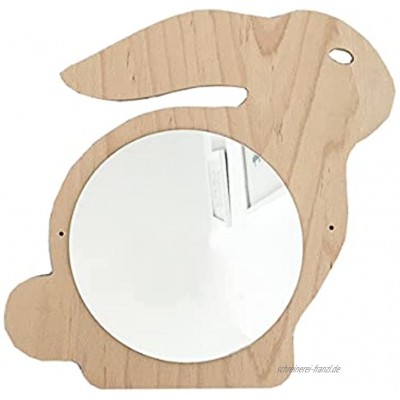 IMIKEYA Kreative Bunny Make- Up Spiegel mit String Dekorative Holz Wand Montiert Kosmetik Spiegel Niedlichen Tier Eitelkeit Spiegel für Ostern Frühling Party Wand Dekoration