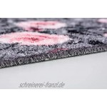 ASTRA flauschig-weiche Sauberlaufmatte Pure & Soft – Schmutzfangmatte bunt – Türmatte Innen – strapazierfähige Fussmatte – 50x70cm Farbe: Blumen grau-rosa