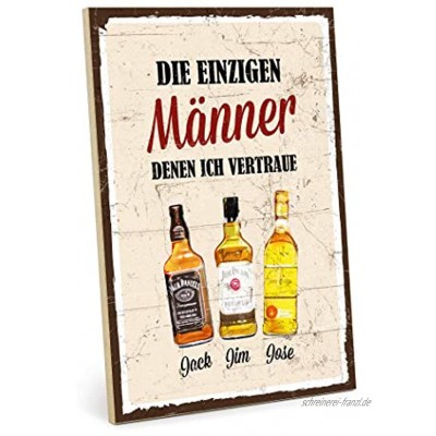 TypeStoff Holzschild mit Spruch – Whiskey – im Vintage-Look mit Zitat als Geschenk und Dekoration zum Thema Alkohol Theke und Bar Größe: 19,5 x 28,2 cm