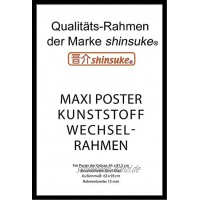 empireposter Wechselrahmen Shinsuke® Maxi-Poster 61,5x91cm Qualitätsrahmen Profil: 15mm Kunststoff schwarz Acrylscheibe beidseitig foliengeschützt