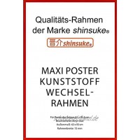 empireposter Wechselrahmen Shinsuke® Maxi-Poster 61,5x91cm Qualitätsrahmen Profil: 15mm Kunststoff Rot Acrylscheibe beidseitig foliengeschützt