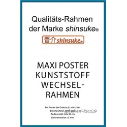 empireposter Wechselrahmen Shinsuke® Maxi-Poster 61,5x91cm Qualitätsrahmen Profil: 15mm Kunststoff Türkis Acrylscheibe beidseitig foliengeschützt