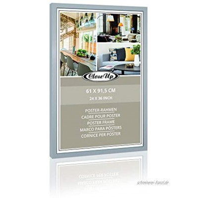Holzdekor Bilderrahmen Posterrahmen | Frame | 61 x 91,5 cm Silber | für Großformatige Maxi Poster Acrylglas Close Up®