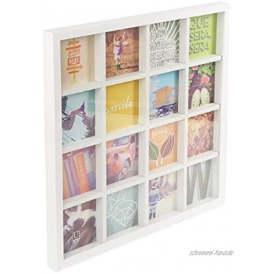 Umbra Gridart 10x10cm Bilderrahmen Collage für 16 quadratische 10x10 Fotos Illustrationen Kunst Postkarten und mehr! Holz Weiβ