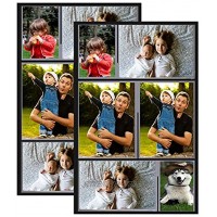 Raxwalker Magnetischer Collage-Bilderrahmen für den Kühlschrank für 10 x 15 cm 5 x 7,6 cm Schwarz 2 Stück