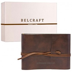 BELCRAFT Tivoli Fotoalbum aus recyceltem Leder Handgearbeitet in klassischem italienischem Stil Geschenkschachtel inklusive A5 16x21 cm Braun