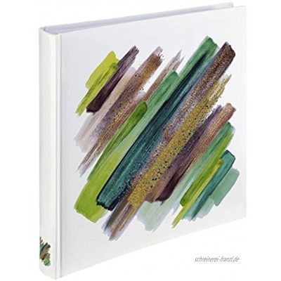 Hama Fotoalbum Jumbo 30x30 cm Fotobuch mit 80 weißen Seiten Album für 320 Fotos zum Selbstgestalten und Einkleben grün-weiß