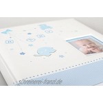 IDEAL Baby Start Fotoalbum in 29x32 cm 60 weiße Seiten Foto Album Fotobuch: Farbe: Blau