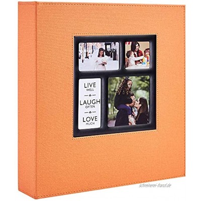 Ywlake Fotoalbum 10 x 15 cm 1000 Taschen Leineneinband extra großes Fassungsvermögen Familienfotoalbum für 1000 horizontale und vertikale Fotos Orange